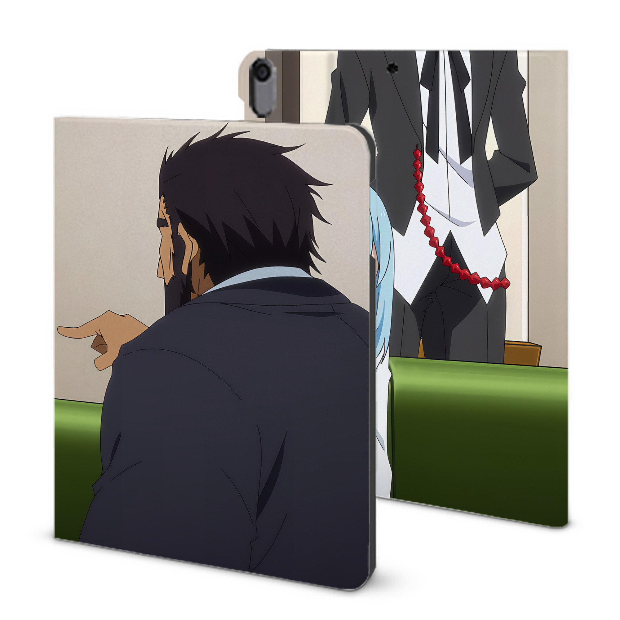 （画像用） 転スラ Regarding Reincarnated to Slime IPad ケース ブック型 PUレザー TPU 耐衝撃 軽量 薄型 ペン収納なし 全面保護 IPad 各モデル対応
